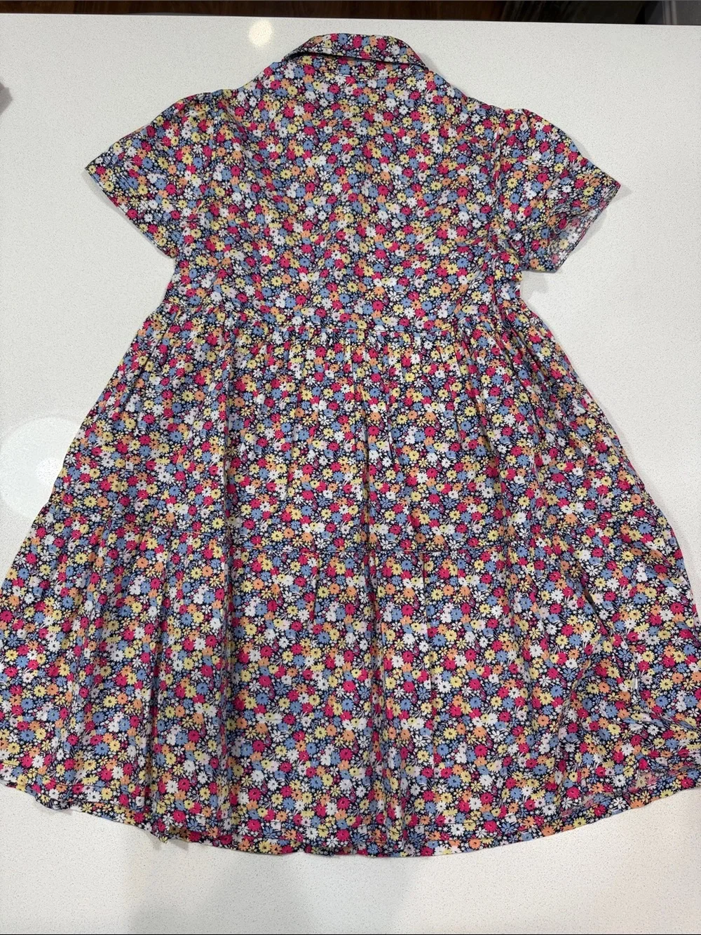 GAP Girls Short-Sleeve Floral Button-Front Dress in Blue, Pink, Yellow